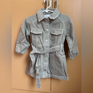 Zara Kids olive green Jean Dress with Belt